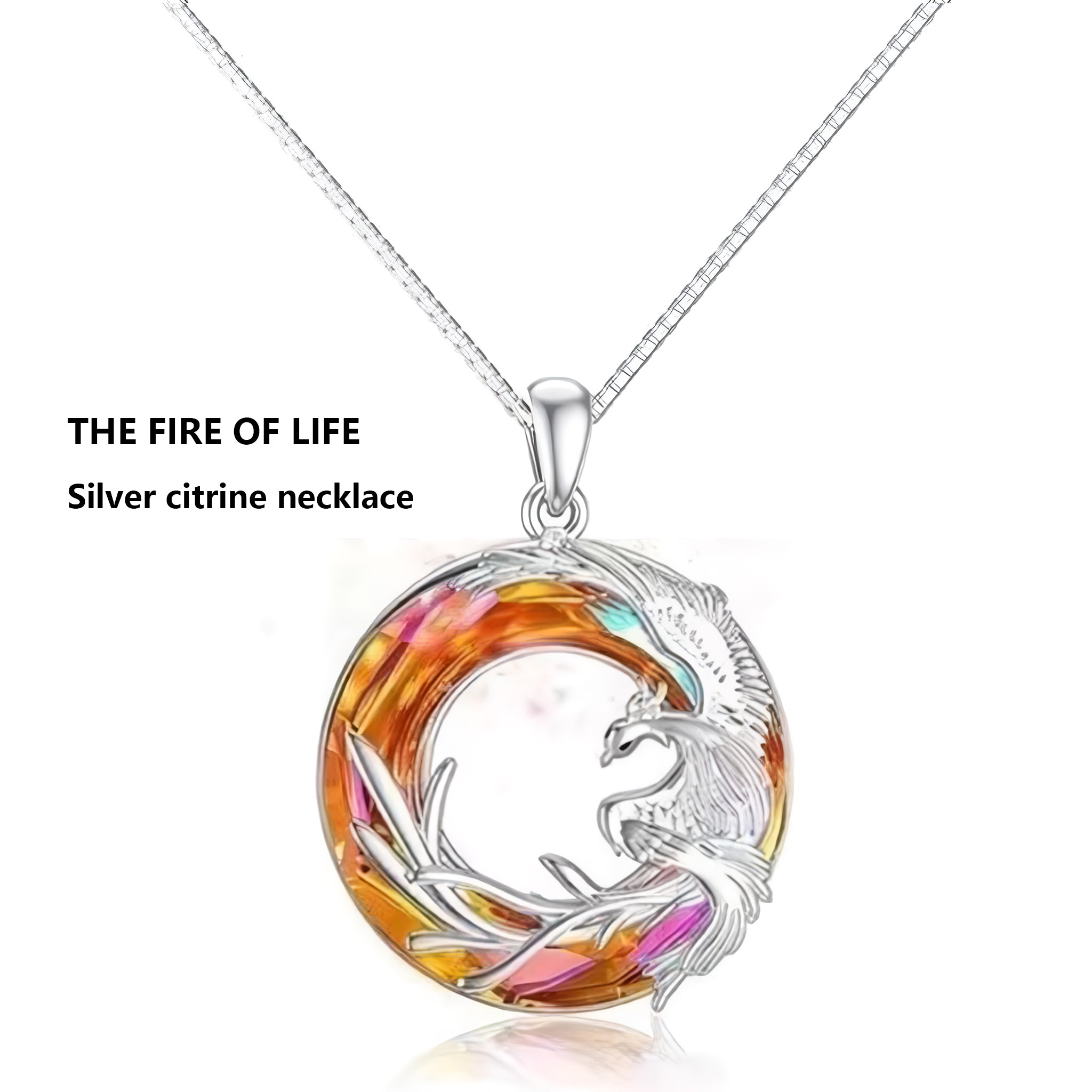 Phoenix Necklace 925 Sterling Silver Phoenix Pendant Austrian Crystal Necklace Rise from Ashes Phoenix Bird Necklace Animals Phoenix Jewelry for Women