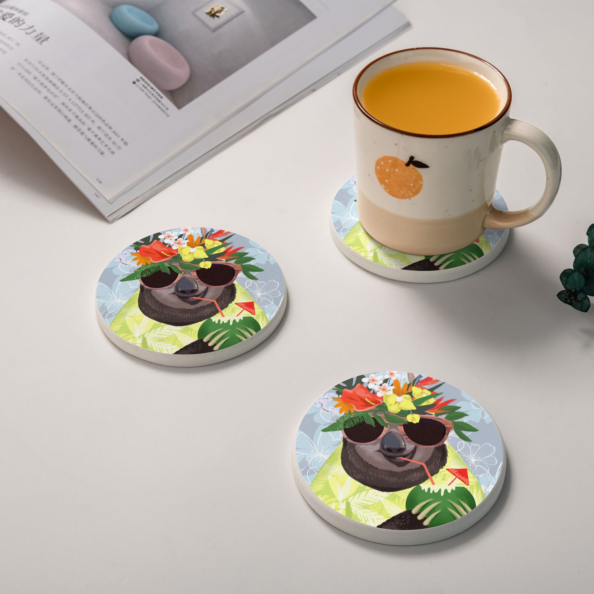 Personalized Round Diatomaceous Earth Coasters