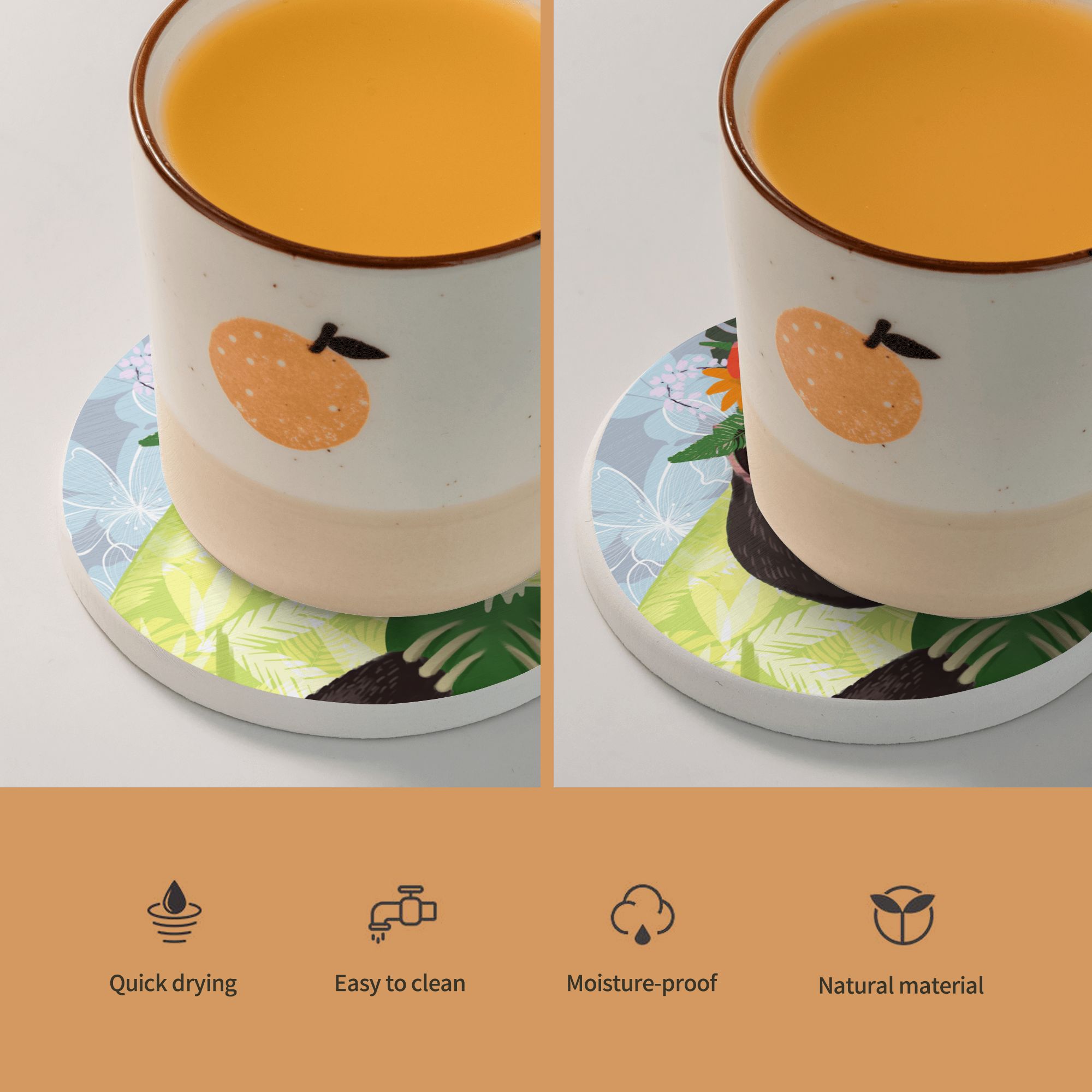 Personalized Round Diatomaceous Earth Coasters