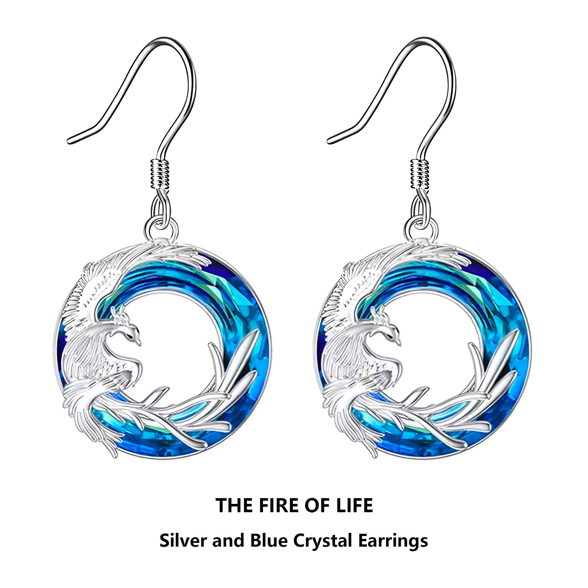 Phoenix Necklace 925 Sterling Silver Phoenix Pendant Austrian Crystal Necklace Rise from Ashes Phoenix Bird Necklace Animals Phoenix Jewelry for Women